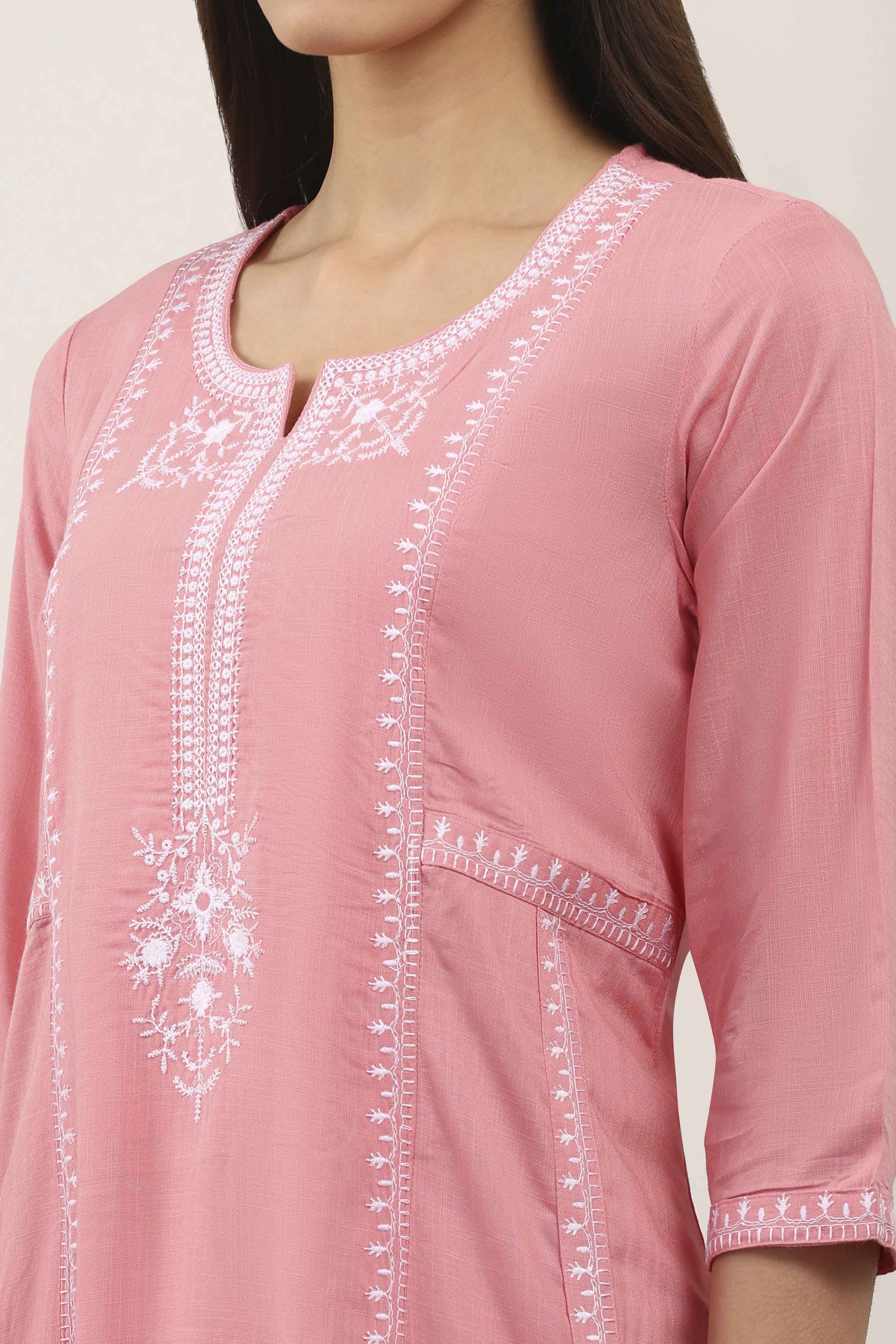 Black Rayon Viscose Rayon Kurta Pants Set image number 1