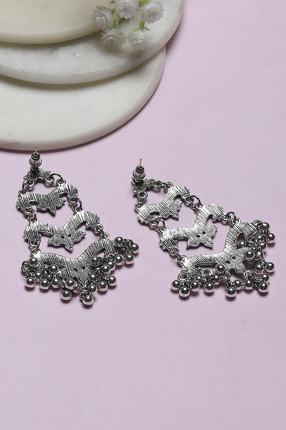 Green Oxidize Alloy Danglers image number 2