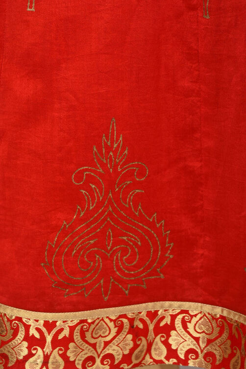 Red Anarkali Polyester Kurta image number 1