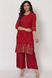 Maroon Polyster Matka Kurta image number 0