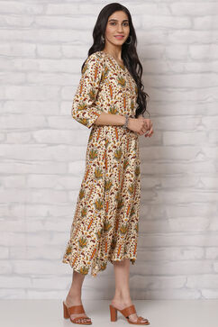 Cream LIVA A Line Dress image number 3