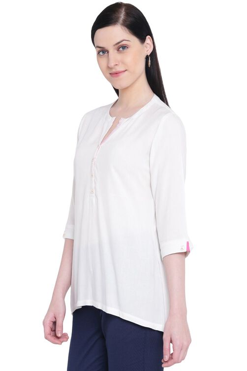 White Viscose Indie Top image number 2