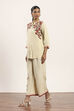 Ecru Viscose Rayon Straight Kurta Pants Set image number 3