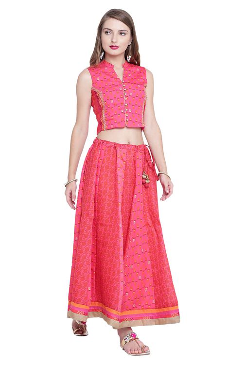 Pink Polyester Skirt image number 1