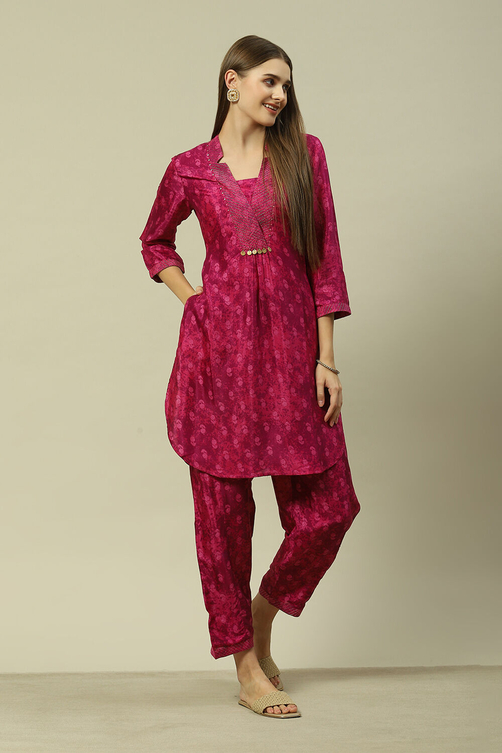 Green Printed Straight Kurta Set image number 0