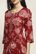 Maroon Cotton Straight Set image number 1