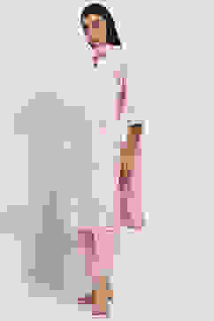 Pink Cotton Printed Straight Suit Set image number 3