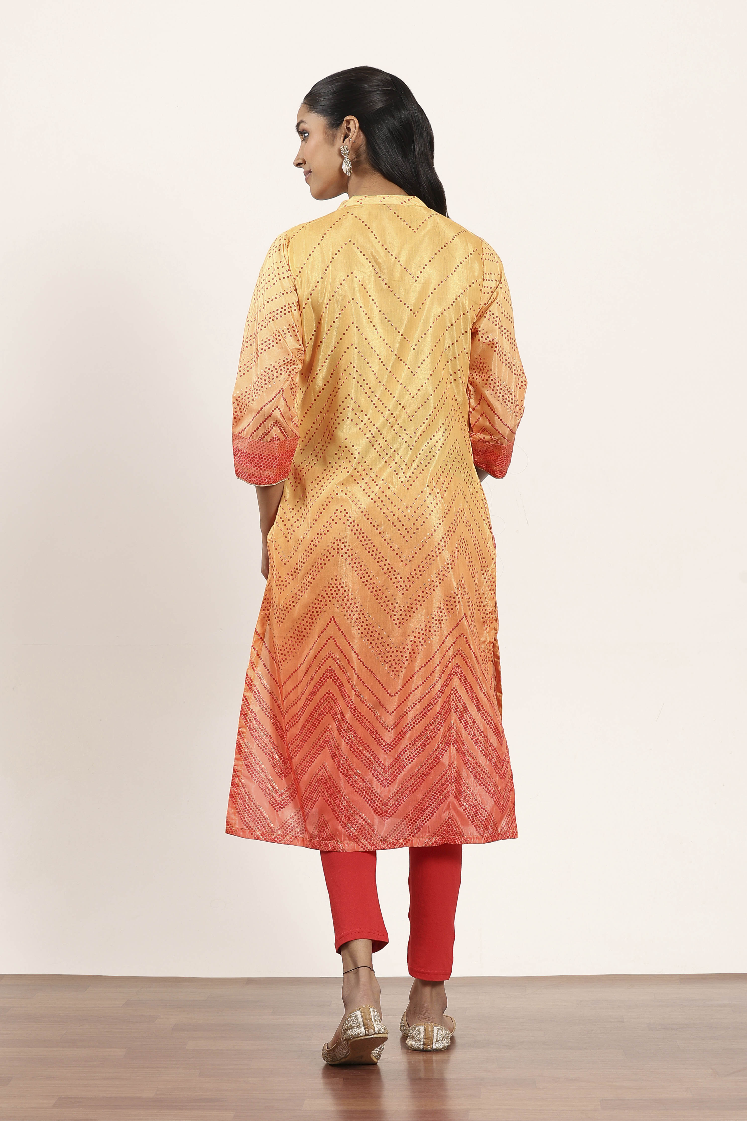 Mustard Polyester Straight Kurta Pants Set image number 4