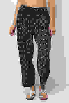 Indigo Cotton Printed Regular Pants image number 5