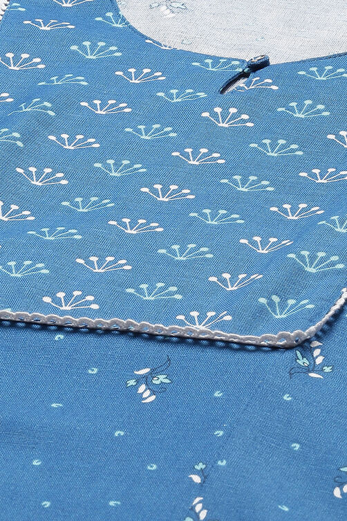 Indigo LIVA A Line Kurta image number 1