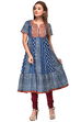 Indigo Kalidar Cotton Kurta image number 0