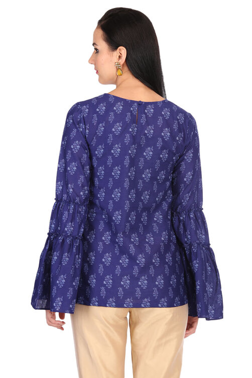 Indigo Straight Cotton Kurta image number 5