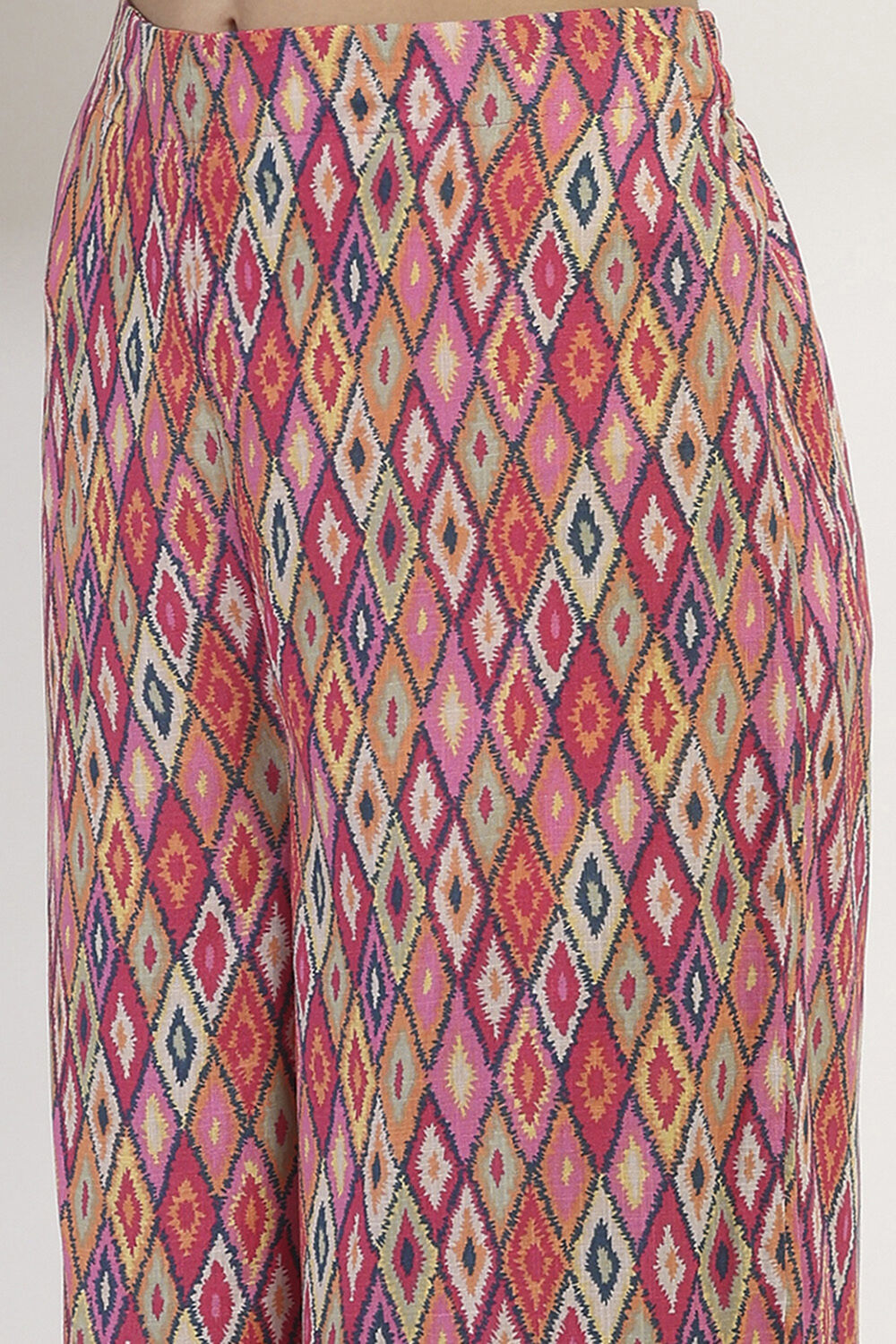 White Printed Straight Kurta Set image number 2