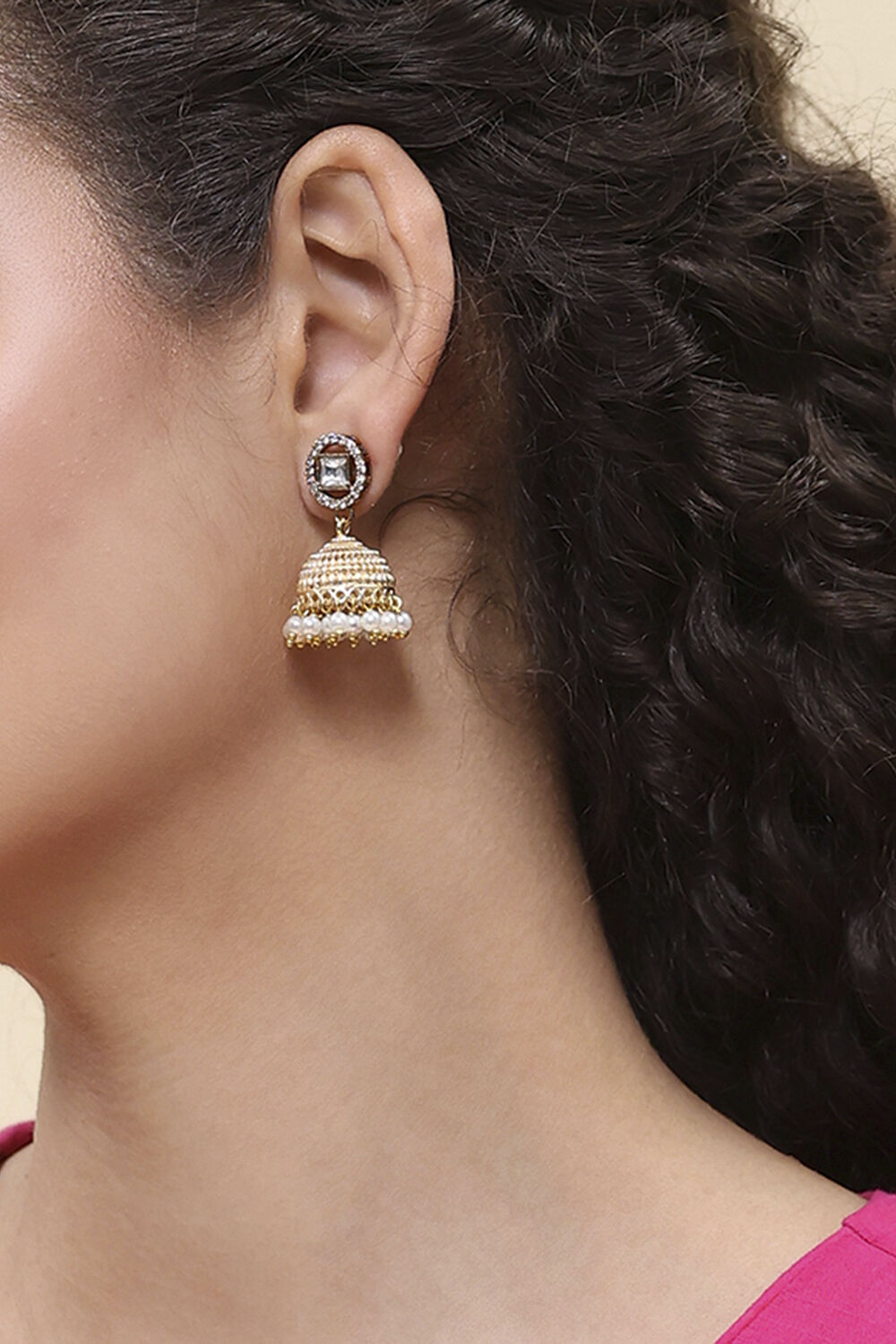 Gold Brass Jhumka image number 1