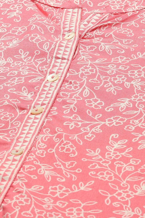 Aqua Floral Printed Straight Indie Top image number 1