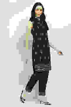 Black Printed Straight Co-ord Set image number 5