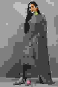 Green Polyester Printed Straight Suit Set image number 0