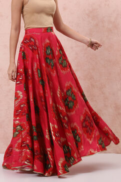 Pink Viscose Long Skirt image number 3