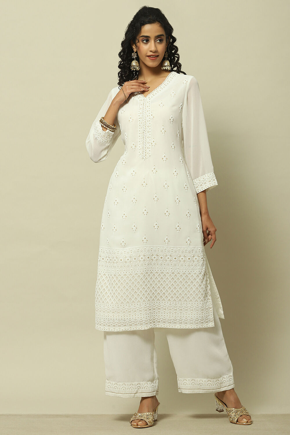 White straight kurta best sale