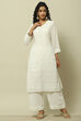 White Poly Georgette Straight Kurta image number 0