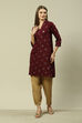 Purple LIVA Straight Printed Kurta image number 0