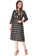 Black Straight Cotton Kurta image number 1