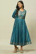 Teal Blue Viscose Kalidar Dress image number 0