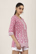 Pink Cotton Straight Tops image number 4