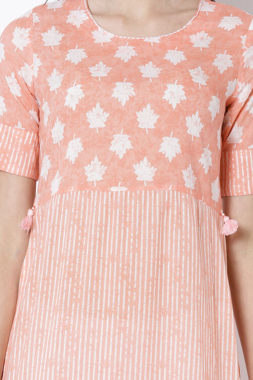 Peach Viscose Straight Kurta image number 1