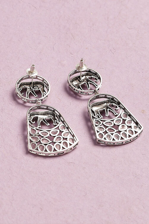 Oxidised Silver Alloy Earrings image number 2