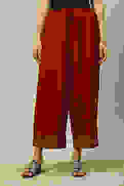 Rust LIVA Straight Solid Palazzo image number 5