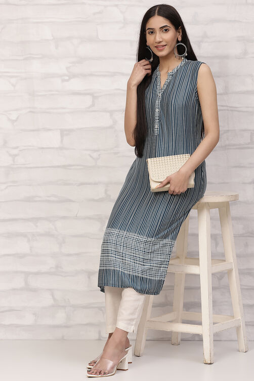 Orange Straight Printed Kurta image number 5