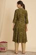 Green Viscose Blend A-Line Printed Kurta image number 4