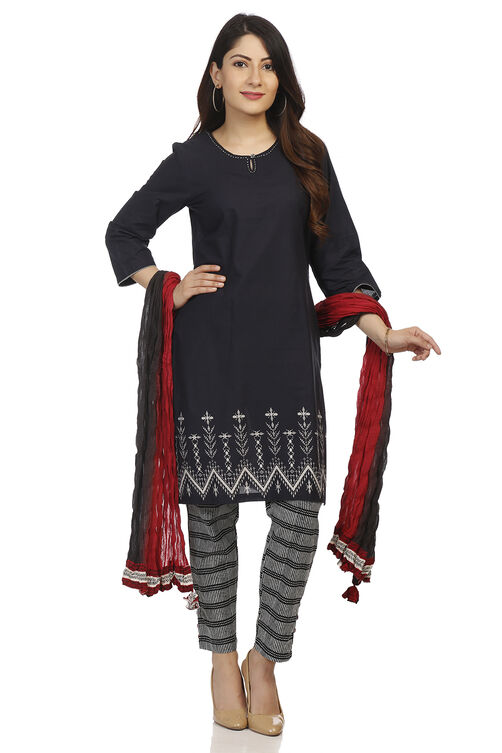 White Straight Cotton Kurta image number 4