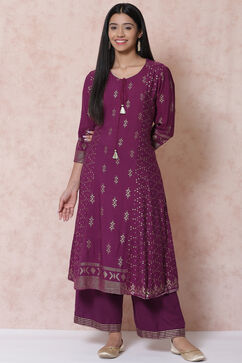 Purple LIVA Kalidar Kurta image number 0