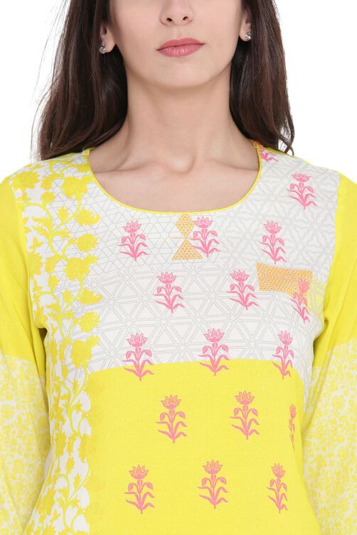 Lime Green Viscose Straight Kurta image number 1
