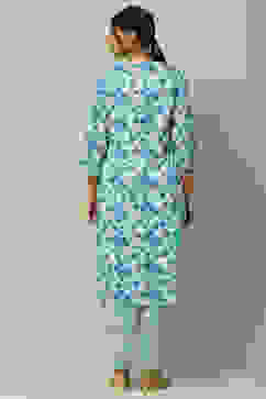 Blue Cambric Straight Suit Set image number 5