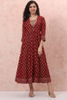 Red Art Silk Maxi Dress image number 1