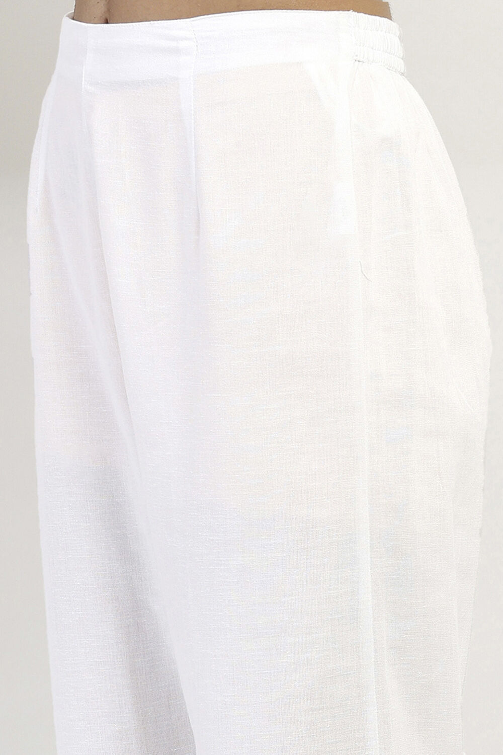 White and Black Printed Straight Suit Set image number 2