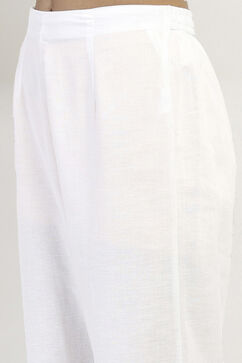 White and Black Printed Straight Suit Set image number 2