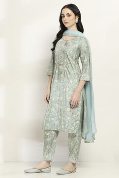 Ice Blue Viscose Straight Set image number 3