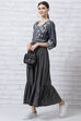 Black LIVA Tiered Dress image number 5