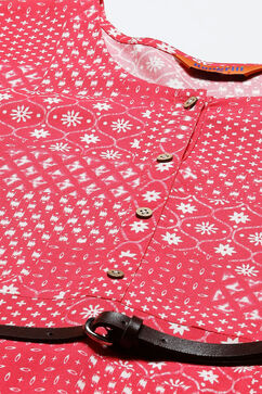 Red LIVA Flared Dress image number 1