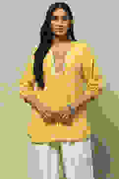 Mustard Yellow Rayon Indie Top image number 5