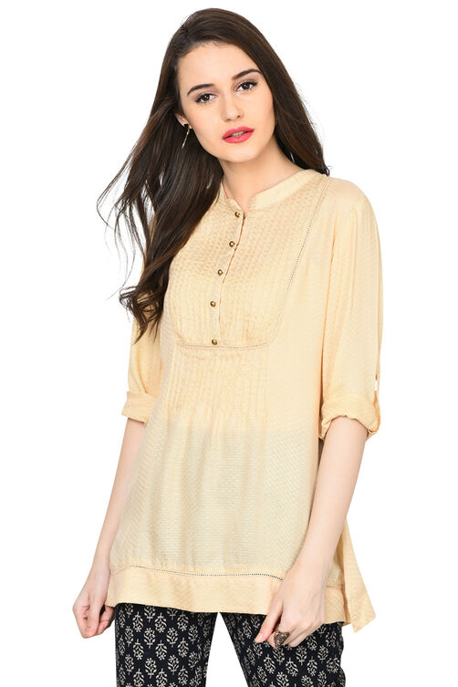 Beige Straight Modal Indie Top image number 3