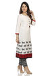 Ecru Straight Cotton Indie Kurta image number 2