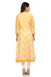 Yellow Kalidar Poly Cotton Kurta image number 4
