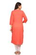 Peach Straight Cotton Kurta image number 3