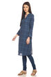 Indigo Straight Cotton Kurta image number 3