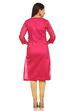 Pink Cotton Straight Kurta image number 3